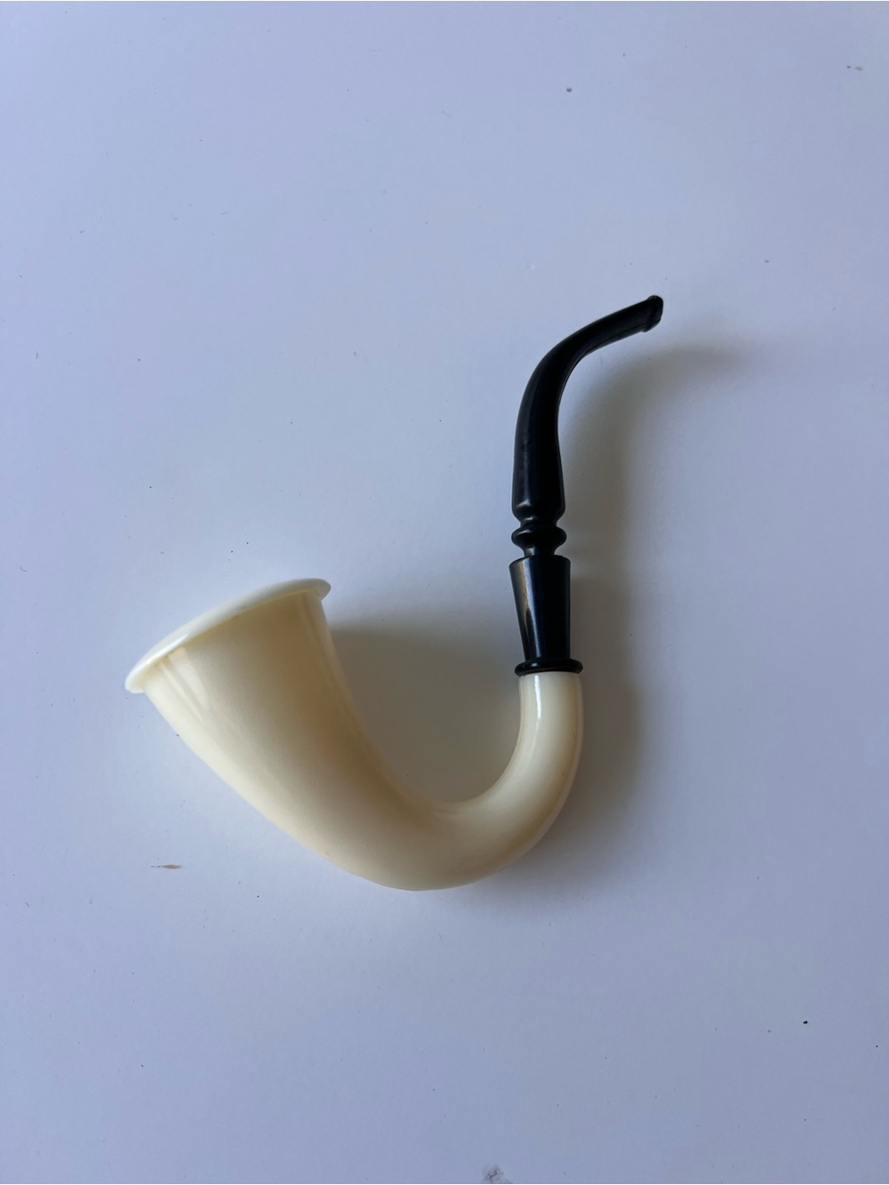 Costume Men's Plastic Smoking Pipe in Cream and Black